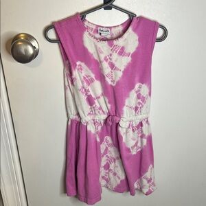 Splendid Girls Pink White Tie Dye Sleeveless Elastic Waist‎ Jersey Dress Size 3